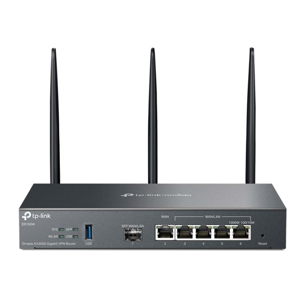 TP-LINK OMADA ER706W AX3000 WIFI 6 1XGIGABIT SFP WAN/LAN PORT 1XGIGABIT RJ45 WAN PORT 4XGIGABIT WAN/LAN RJ45 VPN ROUTER 