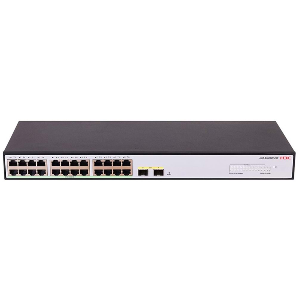 H3C AOLYNK S1600V2-26S 24 PORT GIGABIT + 2XGB SFP UPLINK YÖNETİLEBİLİR RACKMOUNT SWITCH 