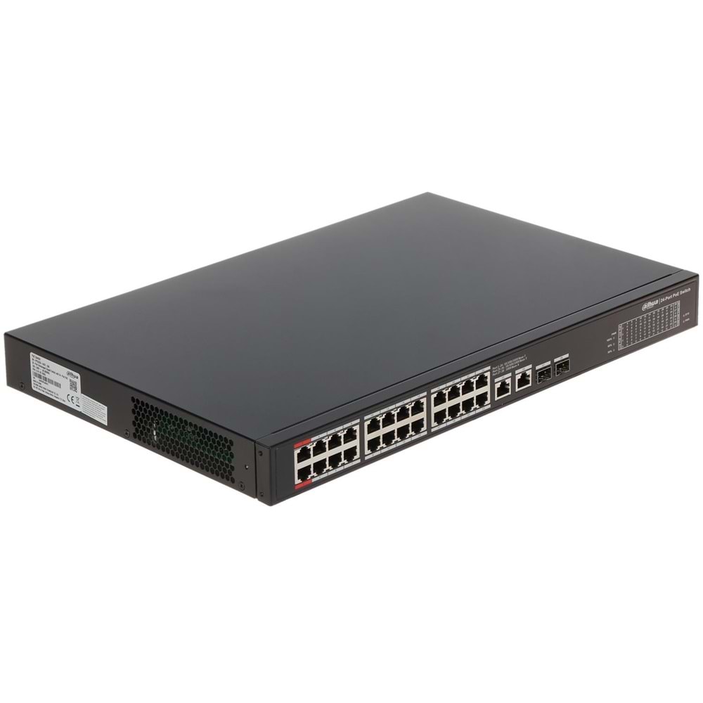 DAHUA PFS3228-24GT-360 24 PORT GIGABIT + 2X1GB RJ45/SFP UPLINK 360W POE RACKMOUNT SWITCH 