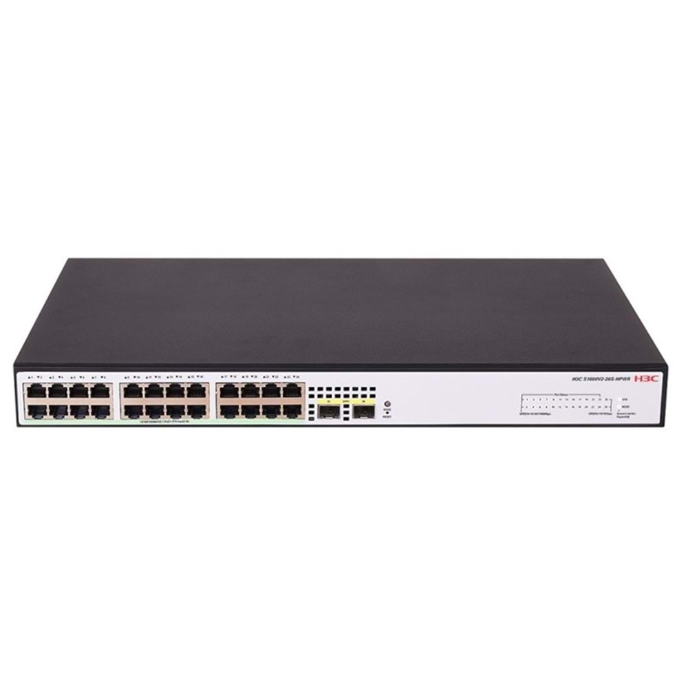 H3C AOLYNK S1600V2-18P-HPWR 16 PORT GIGABIT + 2XGB SFP UPLINK 240W POE YÖNETİLEBİLİR RACKMOUNT SWITCH 