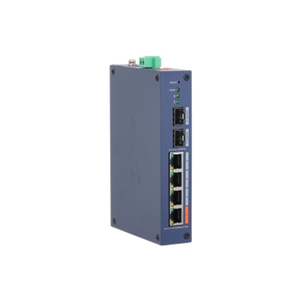 DAHUA CHS4206-4ET-60 4 PORT 10/100 + 2 PORT SFP UPLINK 60W POE CLOUD YÖNETİLEBİLİR ENDÜSTRİYEL SWITCH 