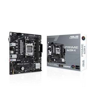 ASUS PRIME A620M-K DDR5 6400MHZ 1XVGA 1XHDMI 1XM.2 USB 3.2 MATX AM5 (AMD AM5 9000/8000/7000 SERİLERİ İLE UYUMLU) 