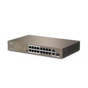 IP-COM F1118P-16-150W 16 PORT 10/100+2X1GB SFP/1XRJ45 COMBO 150W POE RACKMOUNT SWITCH 