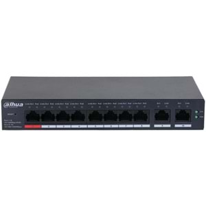 DAHUA CS4010-8ET-110 8 PORT 10/100 110W POE + 2 PORT GIGABIT UPLINK CLOUD YÖNETİLEBİLİR METAL KASA SWITCH 
