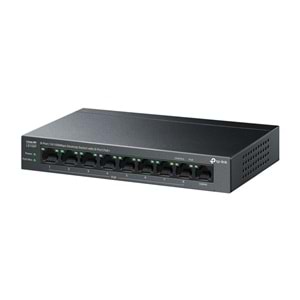 TP-LINK LS109P 8 PORT 10/100 +1 PORT RJ45 UPLINK 63W 250 METRE POE MESAFE METAL KASA SWITCH 