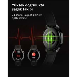 AUKEY SW-2P-GY AKILLI SAAT 3.7CM LCD BLUETOOTH ÇAĞRI SAĞLIK GÖZETİMİ SPOR BİLDİRİMLERİ IP67 GRİ 