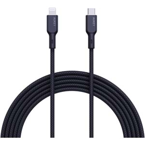 AUKEY CB-NCL1-BK NAYLON ÖRGÜLÜ 3A 480MBPS TYPE-C LIGHTNING KABLOSU 1.8MT 