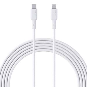 AUKEY CB-NCL1-WH NAYLON ÖRGÜLÜ 3A 480MBPS TYPE-C LIGHTNING KABLOSU 1.8MT 