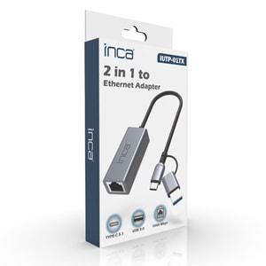 INCA IUTP-01T USB 3.0 TYPE-C 3.1 ETHERNET RJ45 1000MBPS ALUMINYUM KASA 