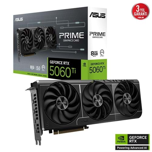 Asus PRIME GeForce RTX 5060 Ti 8GB GDDR7 28 Gbps 128-bit PRIME-RTX5060TI-8G Ekran Kartı