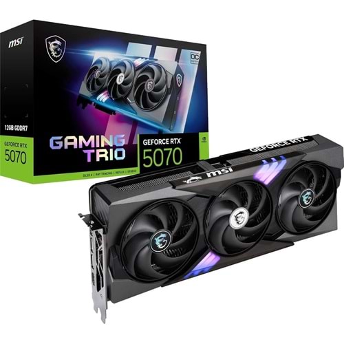 Msi GeForce RTX5070 12G Gaming Trio OC 12GB GDRR7 192B DX12 PCIE 5.0 X16 (3XDP 1XHDMI) Ekran Kartı
