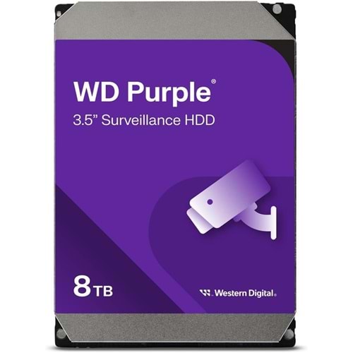 Wd 8Tb Purple WD85PURZ 5400RPM 256MB 7x24 Güvenlik Harddisk (Resmi Distribitör Ürünü)