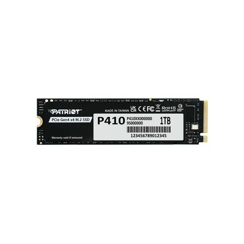 Patriot 1TB P410 PCIe Gen4 x4 (NVMe 1.4) M.2 2280 R-5000 W-4500 (P410P1TBM28H) Ssd Disk