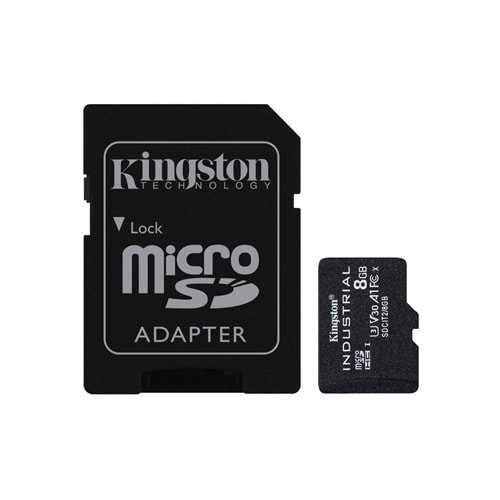 Kingston SDCIT2-8GB 8GB microSDHC Industrial C10 A1 pSLC Card + SD Adapter Hafıza Kartı