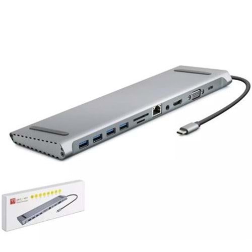 HADRON HDX7854 TYPE-C HDTV COMBO TYPE-C + HDMI 4K 30Hz + 4-USB3.0 + VGA + AUDIO +