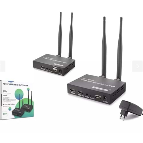 Hadron HDX1383 200mt Hdmi Wireless Kvm Extender Loop-Out Kablosuz 1080P (Audio and Video)