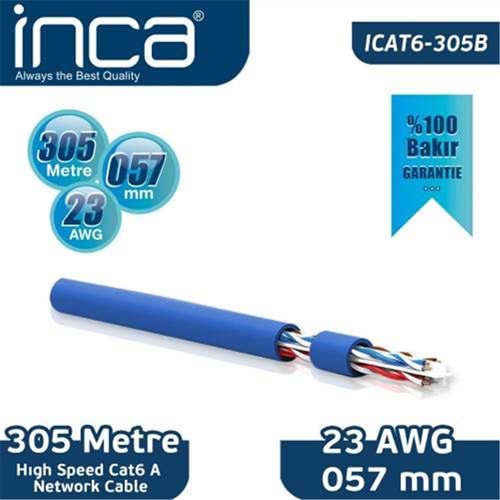 INCA CAT6 305B 23 AWG 57MM yüzde 99,5 BAKIR KABLO 305MT