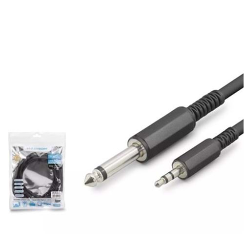 Hadron Hdx1077 6.5Mm To 3.5Mm Kablo Enstrüman Gitar 3M Siyah 