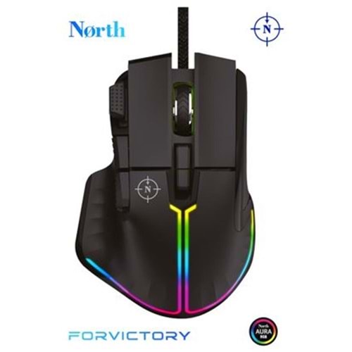 North Ragnarok RGB 12,800 DPI Profesyonel Makrolu Oyuncu Mouse 