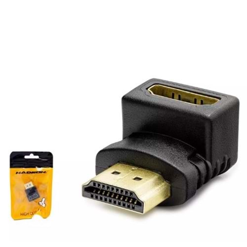 HADRON HDX1258 HDMI (M) TO HDMI (F) ADAPTÖR L TİP SİYAH
