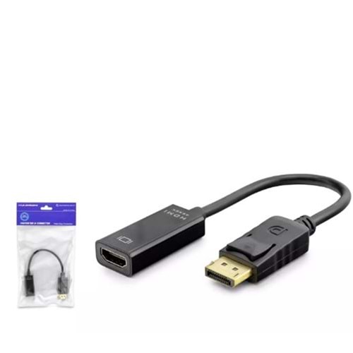 HADRON HDX7823 DISPLAY (M) TO HDMI (F) ADAPTÖR 4K 30HZ SİYAH