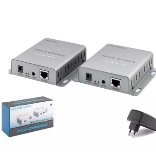 HADRON HDX1600 HDMI KVM Extender 4K 30 Hz 60 m - Gümüş
