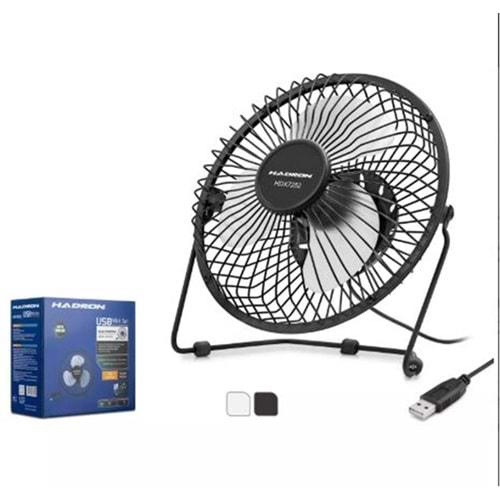 HADRON HDX7252 SİYAH VANTİLATÖR USB METAL18CM 