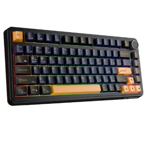 Rampage Quell Siyah Hot Swap 2.4G + BT Wireless RGB Gasket Oil Switch Türkçe Q PBT Mekanik Klavye