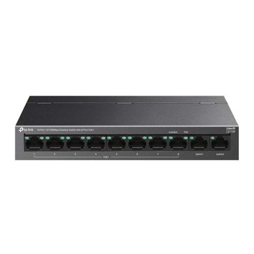 Tp-Link LS110P 8 Port 10-100 Mbps Poe+ 2 Port 10-100 Uplink Switch Metal Kasa