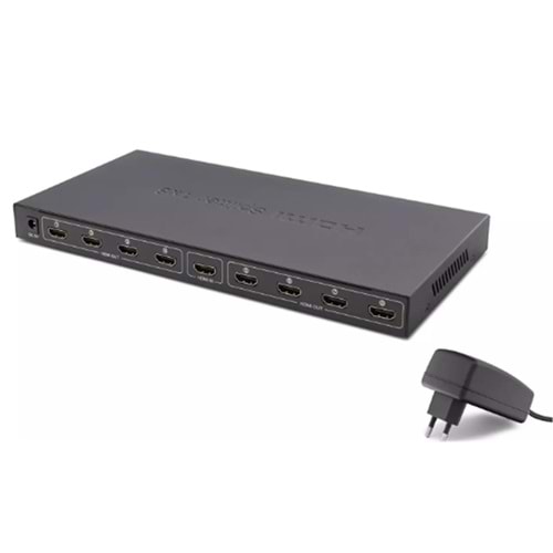 Hadron Hdx1332 8 port Hdmi Splitter 1.4V 1080P 4K 1-In 8-Out Siyah