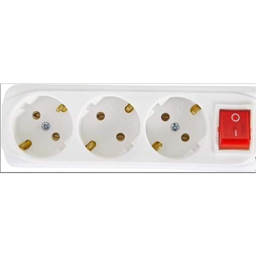 Almera 3lü 3mt Anahtarlı Topraklı Priz (9230203)