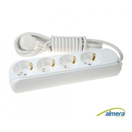 Almera 4lü 3mt Topraklı Priz (9240203)