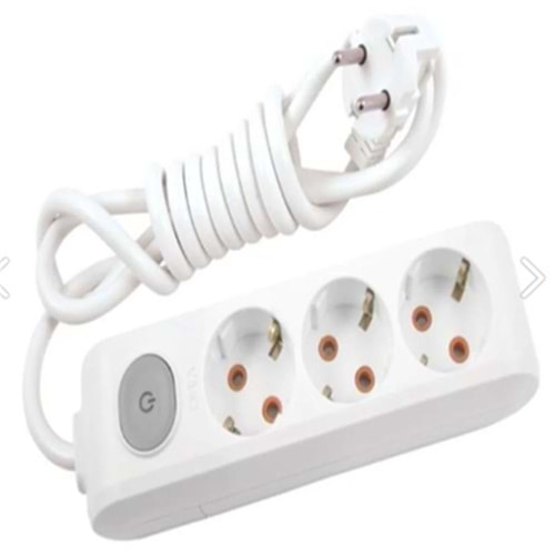 Viko Multi-Let VM33ANH 3lü 3mt Topraklı Anahtarlı Grup Priz 90117303