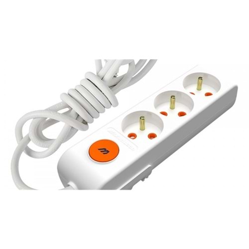 Mutlusan Rı-Tech 3lü 2mt Anahtarlı Ups 001 175 340002 02 00 Üçlü Anaht. Ups Grup Priz