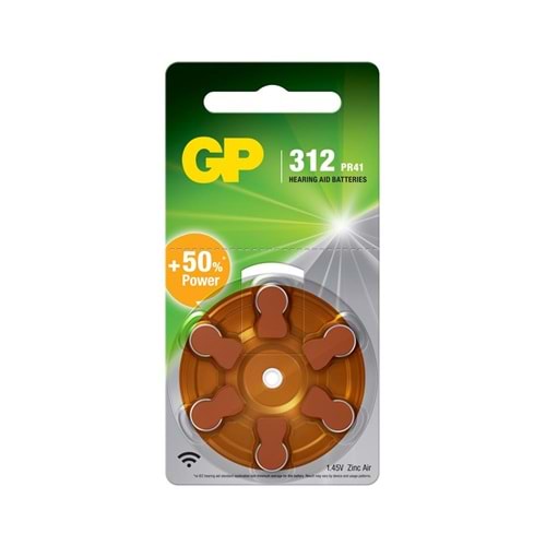 GP ZA312 1.4V Düğme Kulaklık Pili 6'lı Paket