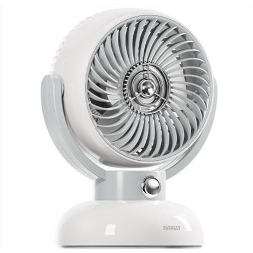 Everest EFN12 Krem 1200mAh 3 Hız Kademe Led Işıklı Retro Masaüstü Usb Fan
