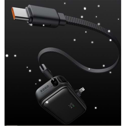 MCDODO MC-7800 5000mAh 22.5W Dahili Kablo ve Lightning Konnektörlü Mini Powerbank