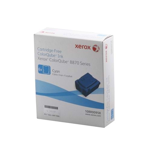 Xerox 108R00958 Phaser 8870-8880 Genuine Solid Ink Cyan Mavi 6 Stick 