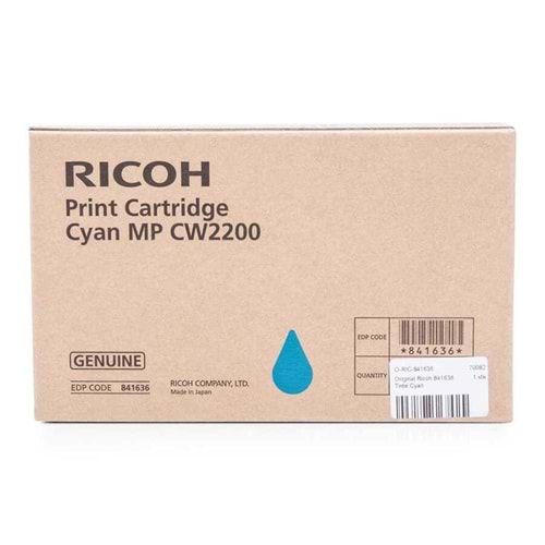 Ricoh MP CW2200 Cyan Mavi Orjinal Fotokopi Toneri MP CW2200 serisi100 ml.