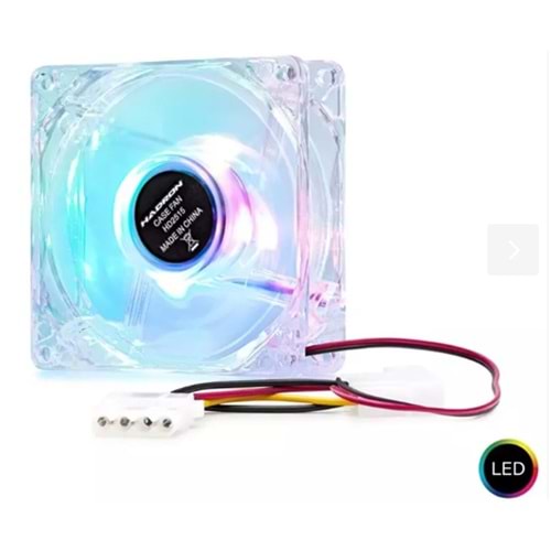 Hadron Hdx1516 8Cm Kasa Fanı 4Pin Led Transparent