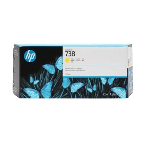 HP 738 Yellow Sarı 300ML Plotter Kartuşu 676M8A