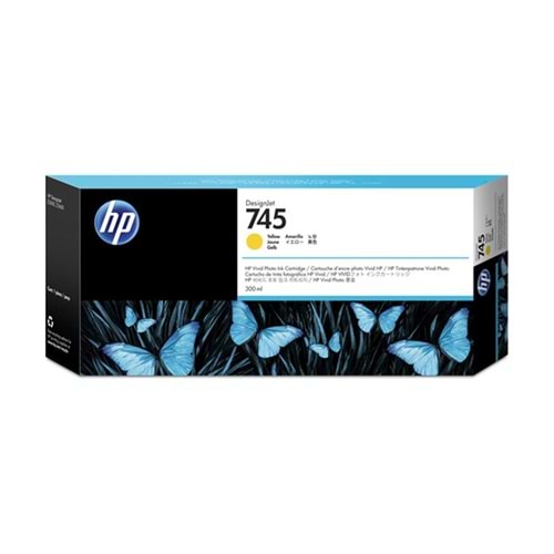 HP 745 Yellow Sarı 300ML Plotter Kartuşu F9K02A