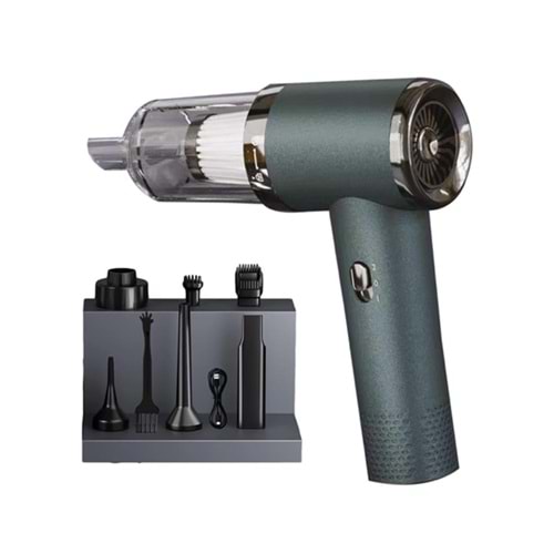 Enkado Raca Vacuum Yeşil Şarjlı 12.000 Pa Kademeli Üflemeli El Araç Süpürgesi 