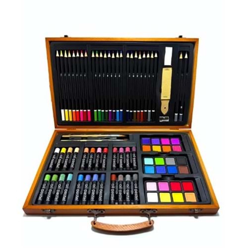 Valletta VLT1572 Monza 80li Ahşap Taşıma Çantalı Çizim Ve Boyama Başlangıç Seti 