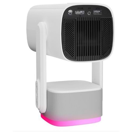 Everest PJ08 Beyaz 5200mAh Otomatik 720P HD 4K Destekli 5200 Lümen Android 11 Ekran HD Proje