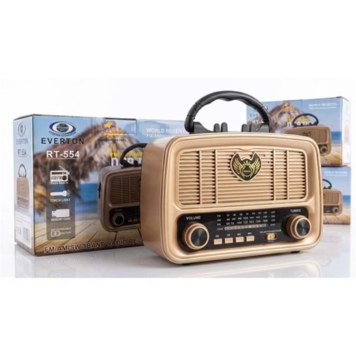 Everton Rt-554 Bluetooth Fm-Usb-Tf-Aux Şarjlı Nostaljik Radyo