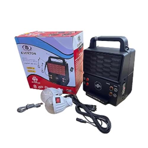 Everton Rt-913 -Usb-Tf Card -Mp3-Bluetooth-Mp3Güneş Enerjili Işıklı Radyo 2 Ampul Set