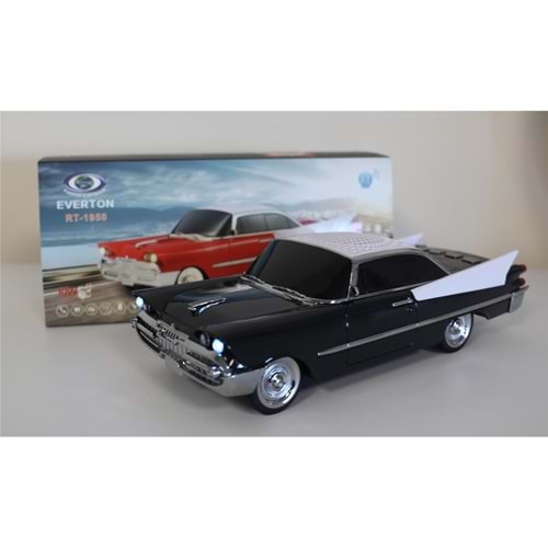 EVERTON RT-1950 Siyah Arabalı Bluetooth Fm-Usb-Tf-Aux Şarjlı Nostaljik Radyo