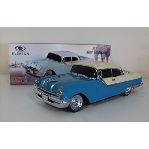 EVERTON RT-1954 Mavi Arabalı Bluetooth Fm-Usb-Tf-Aux Şarjlı Nostaljik Radyo 