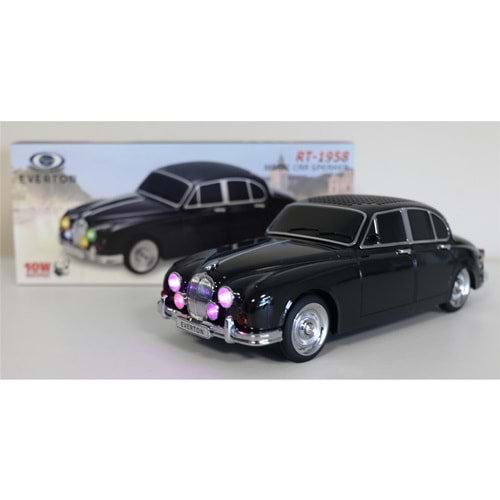 EVERTON RT-1958 Siyah Arabalı Bluetooth Fm-Usb-Tf-Aux Şarjlı Nostaljik Radyo